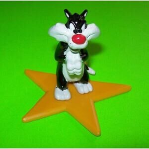 Sylvester Cat Figure On Star Warner Brothers Applause 1996 Original NOS Toy